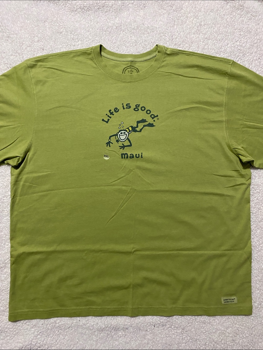 Life Is Good Men's Tee shirt size XXL Maui Short Sleeve Olive Green NWT